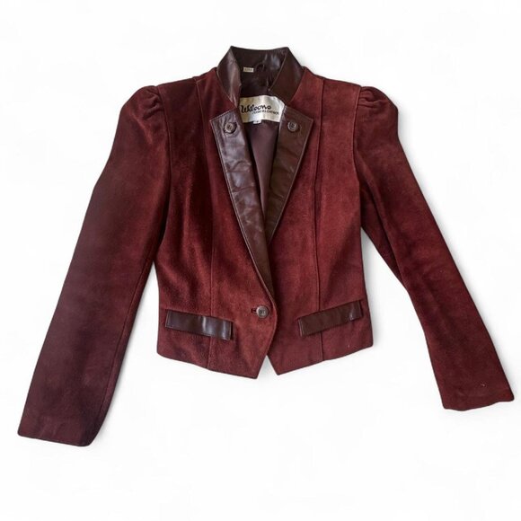 Red vintage Wilson’s leather jacket with suede detailing, - Picture 3 of 6